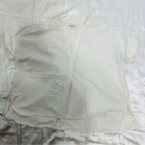 Madewell Womens White Responsible Lakeline Popover Shirt Size Small